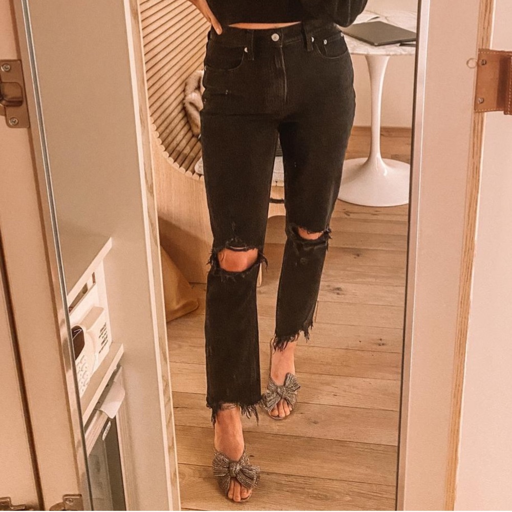 Abercrombie & Fitch High Rise Black Jeans Distressed